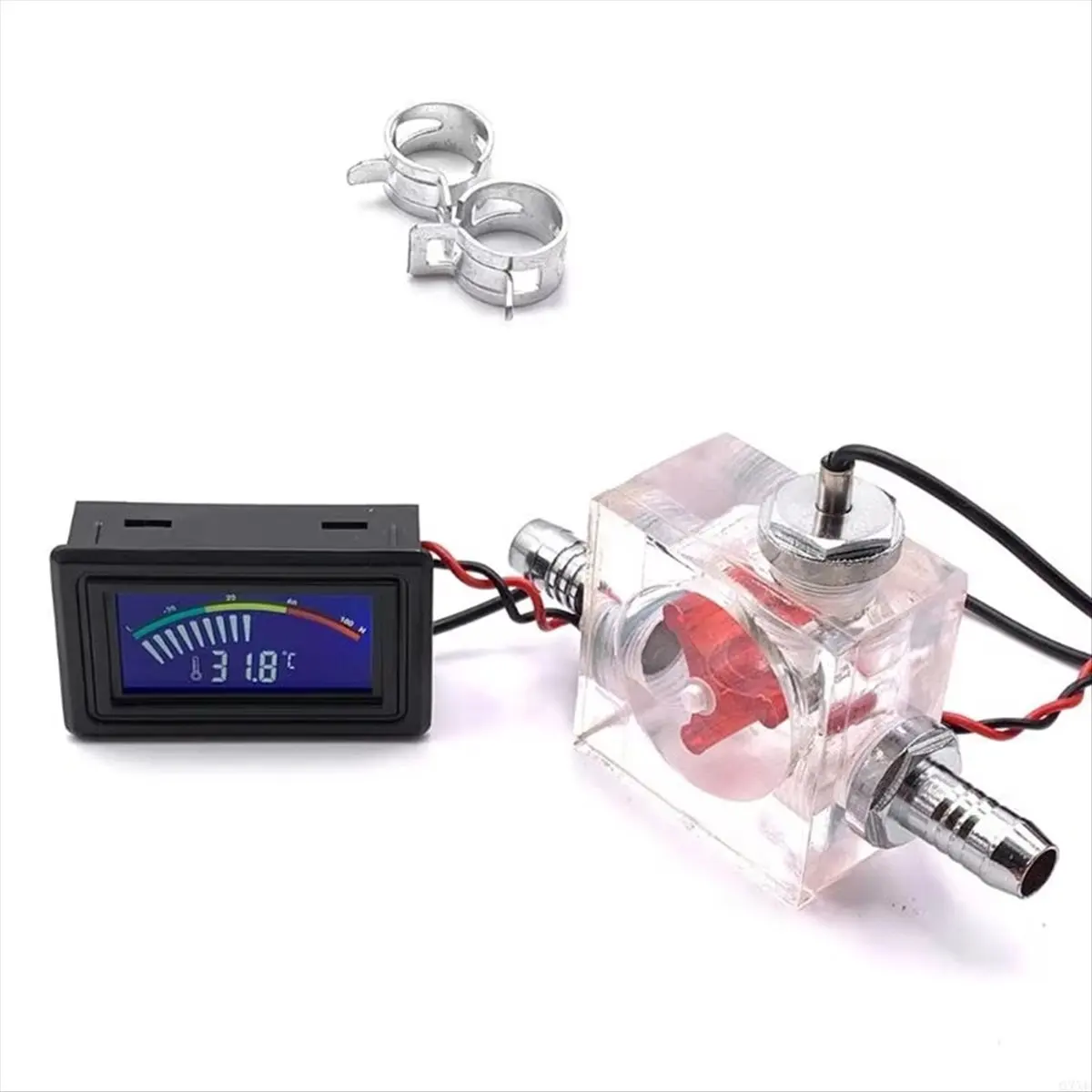 ABGZ 3 Way Meter LED Thermometer for Water Cooling Liquid Cooler Computer Radiator Supplies Temperature Meter Red
