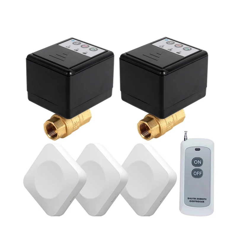 

Automatic Water Leak Detector with Shut-Off Valve with Remote Controller,Battery-Powered Flood Sensor for Home/Kitchen/Bathroom