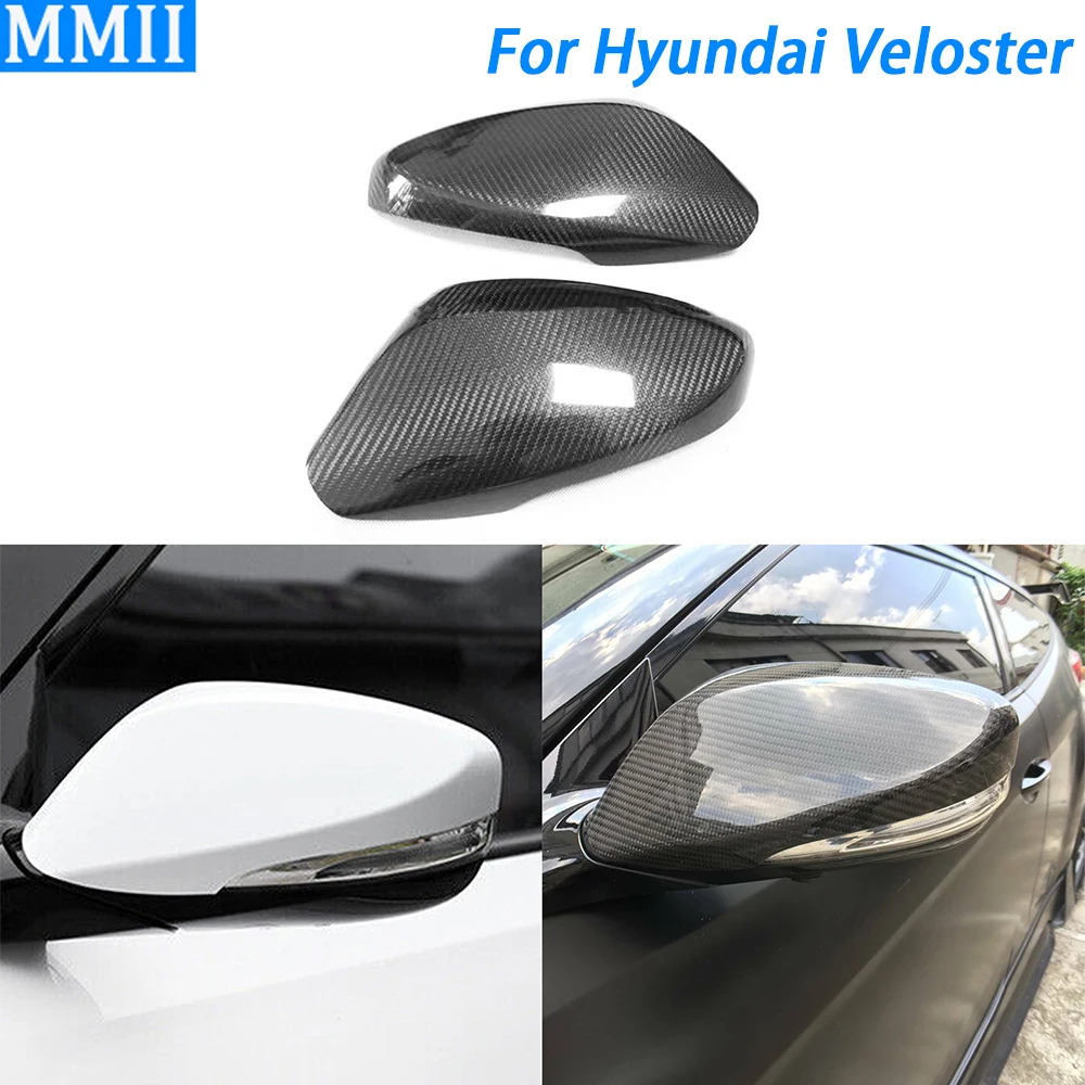 

For Hyundai Veloster 2011-2017 Real Dry Carbon Fiber Rearview Mirror Cover Decorative Car Decoration Retrofitting Accessories