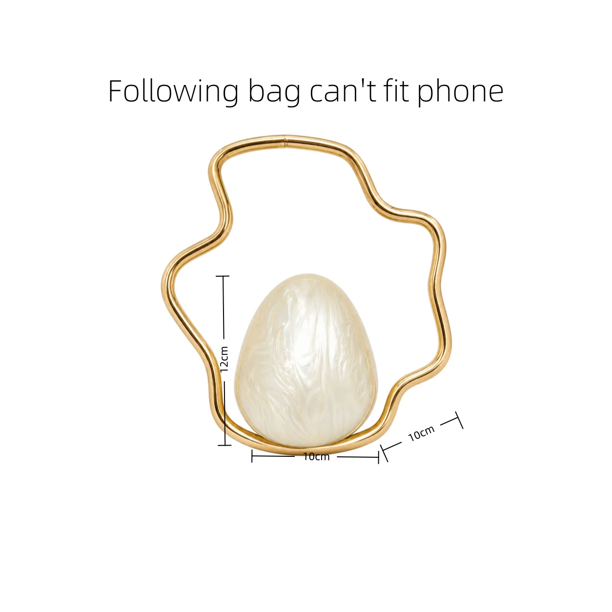 Women mini Acrylic egg bag cute pearl Evening Clutch Bag with gold frame for Wedding Party Luxury purse And Handbag Designer view 2