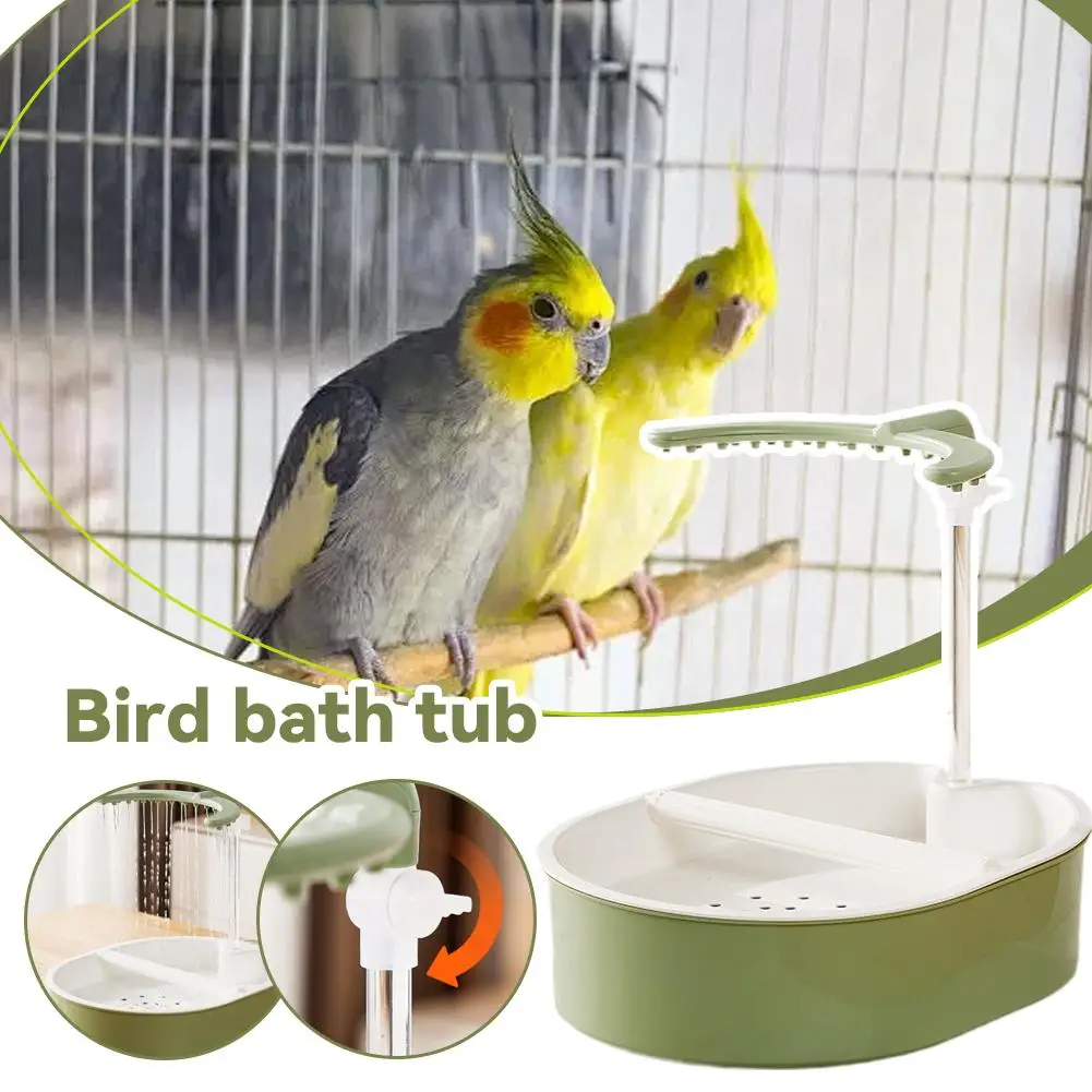 アップグレードされた自動水循環式オウム用浴槽、鳥用バスボックス、コカティエル、セキセイインコ専用、鳥かごアクセサリー、ペット用日用品