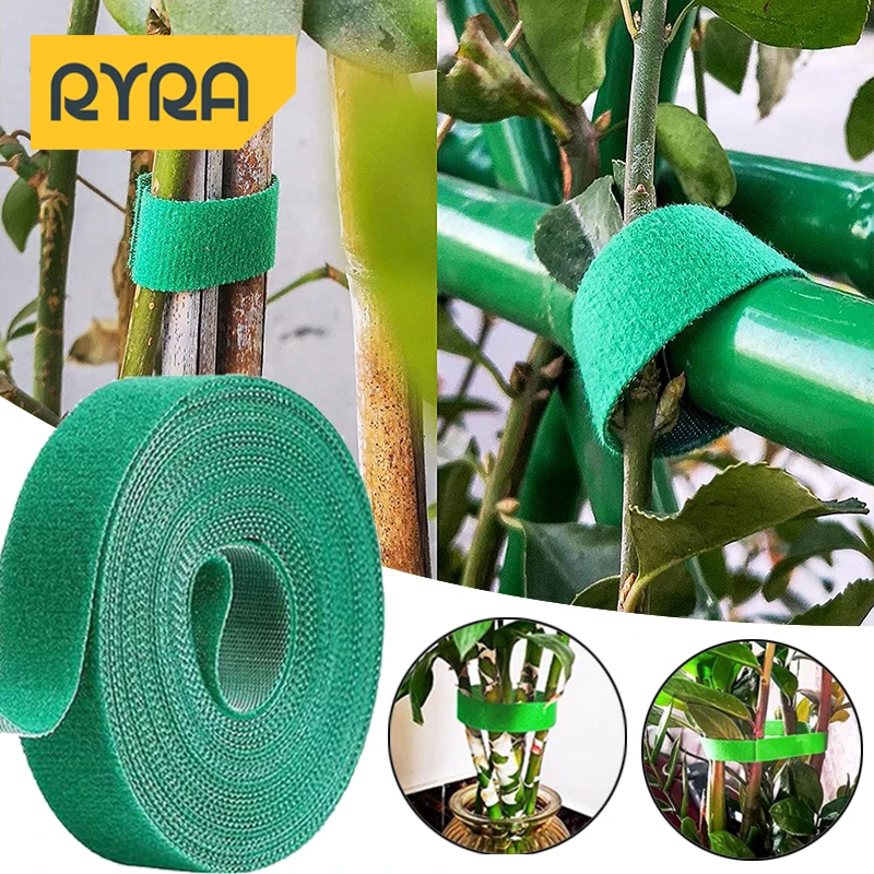 Garden Plant Ties Nylon Plant Bandage Tie Home Garden Plant Shape Tape Hook Loop Bamboo Cane Wrap Plant Garden Accessories