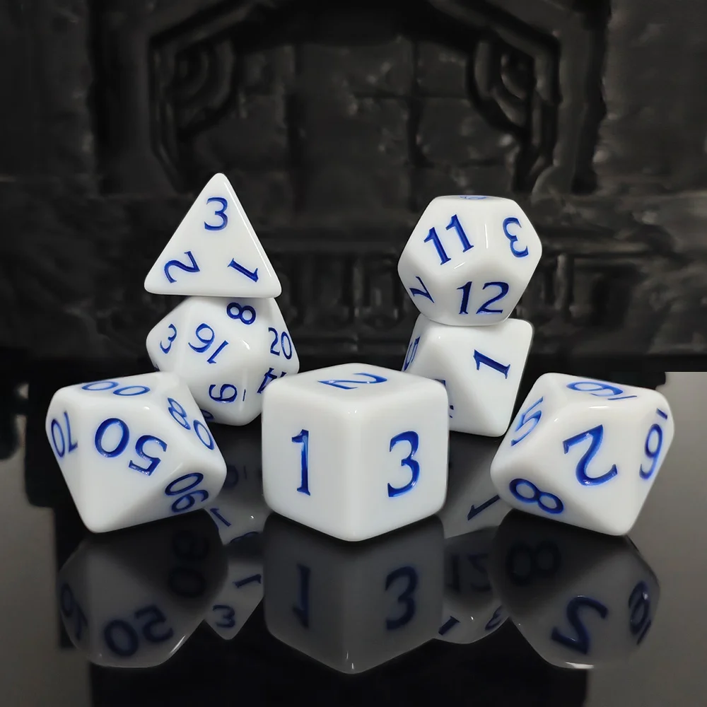 7 Teile/satz Undurchsichtige Würfel Set DND RPG MTG Acryl Würfel Set Dungeons Dragons Spiele Würfel Set Brettspiele Beliebte Spiele Würfel set DND RPG