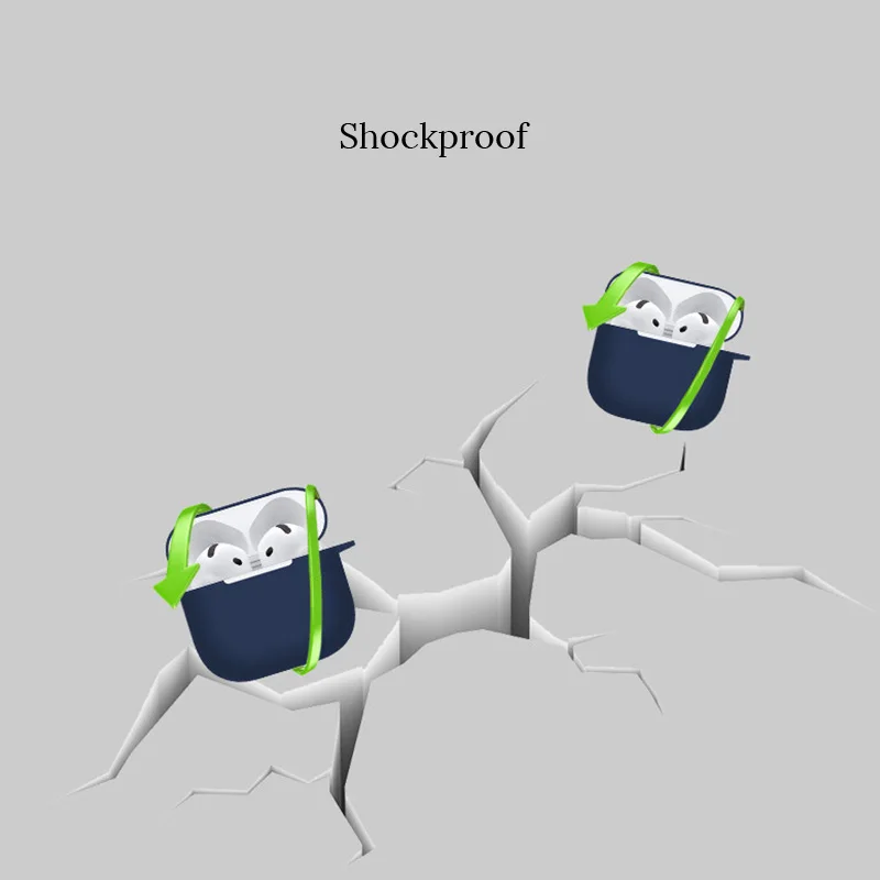 Case for Apple AirPods 5 4 3 Earphone Soft Silicone Shockproof Protective Cover Earbuds Charging Box Shell with Carabiner