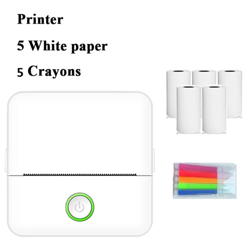 طابعة حرارية صغيرة محمولة بدون حبر صانع الملصقات طابعة جيب صغيرة للصور مجلة ملاحظات مذكرة قطع مجانية #5