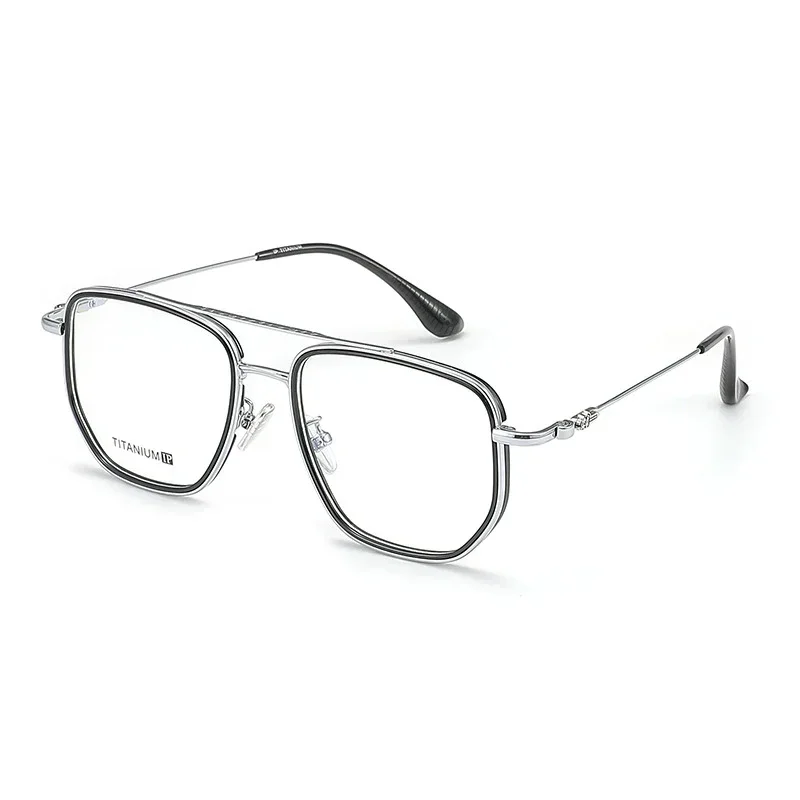 

Ollymurs Fashion Men's Comfort Eyeglasses Women's Retro Large Frame Myopia Optical Trend Titanium Prescription Glasses RS88032