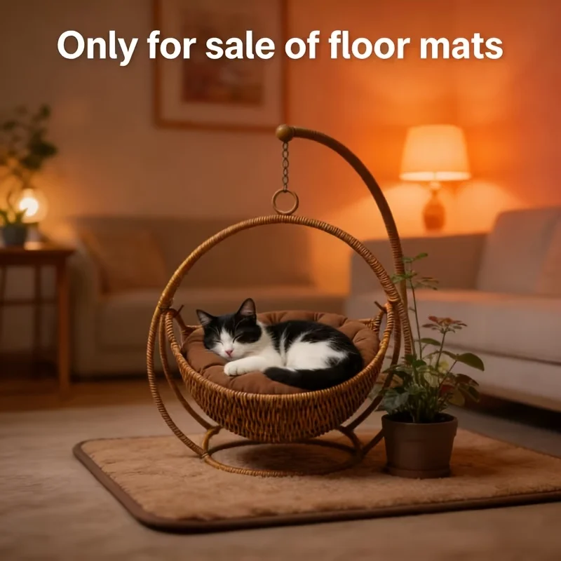 

Handwoven Cat Hammock Bed with Stand - Handmade Suitable for Cats & Small Pets Under 3kg, Easy Assembly Retro Indoor Pet Bed, Durable Basket Bed with Shelf for Kittens, Suitable for Cats and Small Pets Under 6.61 Lbs