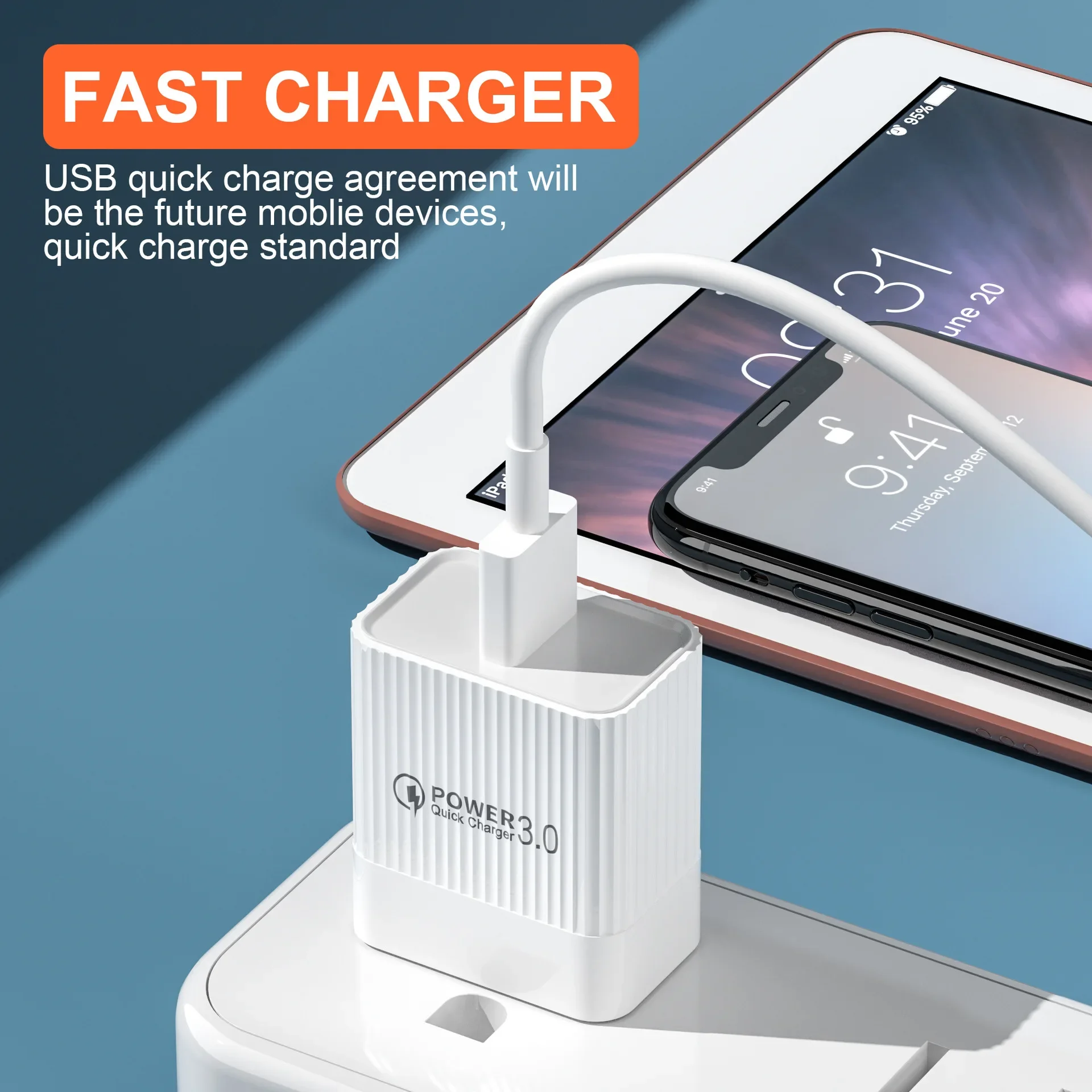 18W USB Charger Fast Charging Phone Charger Adapter For iPhone Samsung Xiaomi Huawei Quick Charge 3.0 EU/US Plug Travel Charger