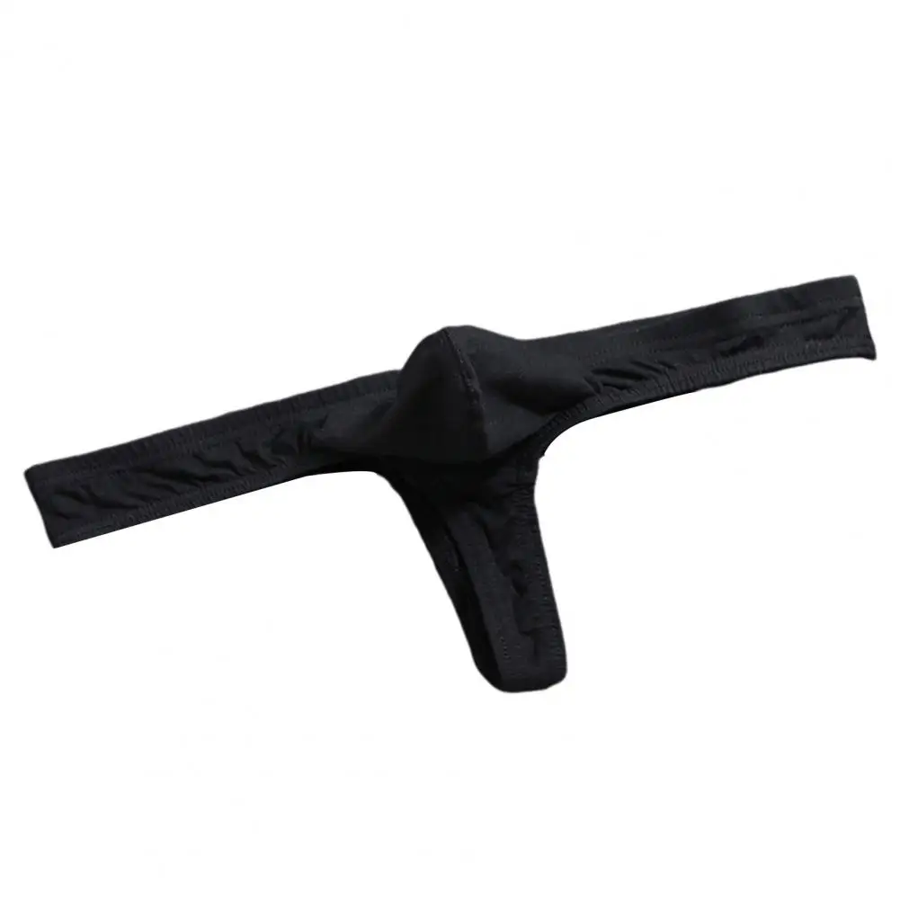 Men Sexy Thong Solid Color T-String Three-Point U Convex Bag Briefs Low-rise Elastic Breathable Panties