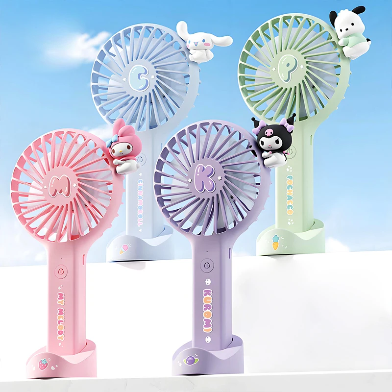 MINSO Senrio My Melody Rechargeable Fan Handheld Silent Mini Portable Fan Cute Cinnamoroll Children Endurance Summer Desktop Fan