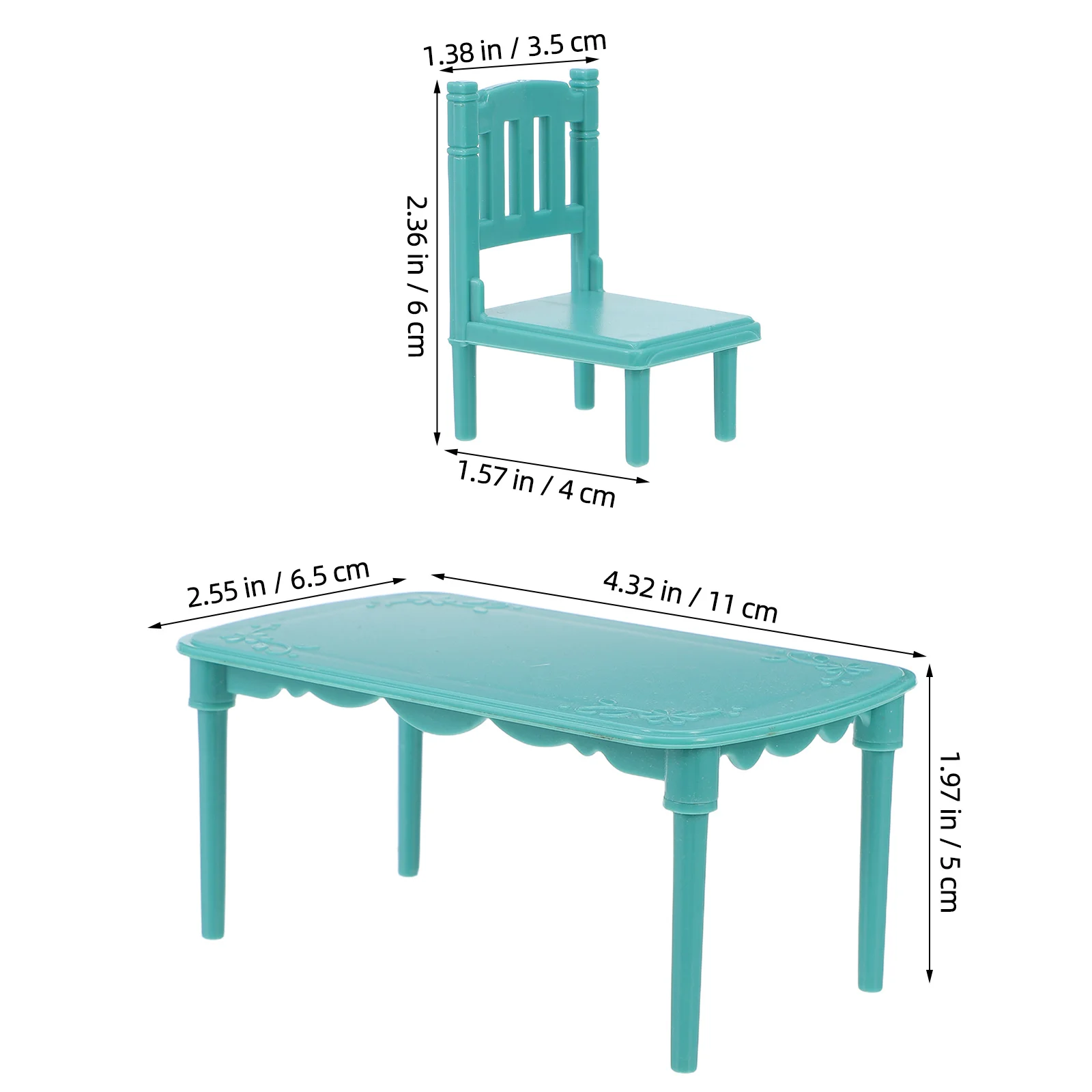 Ensemble de chaises de Table miniatures pour maison de poupée, meubles en plastique, échelle 1:12, cuisine, salle à manger, accessoires de décoration de scène, 1 ensemble