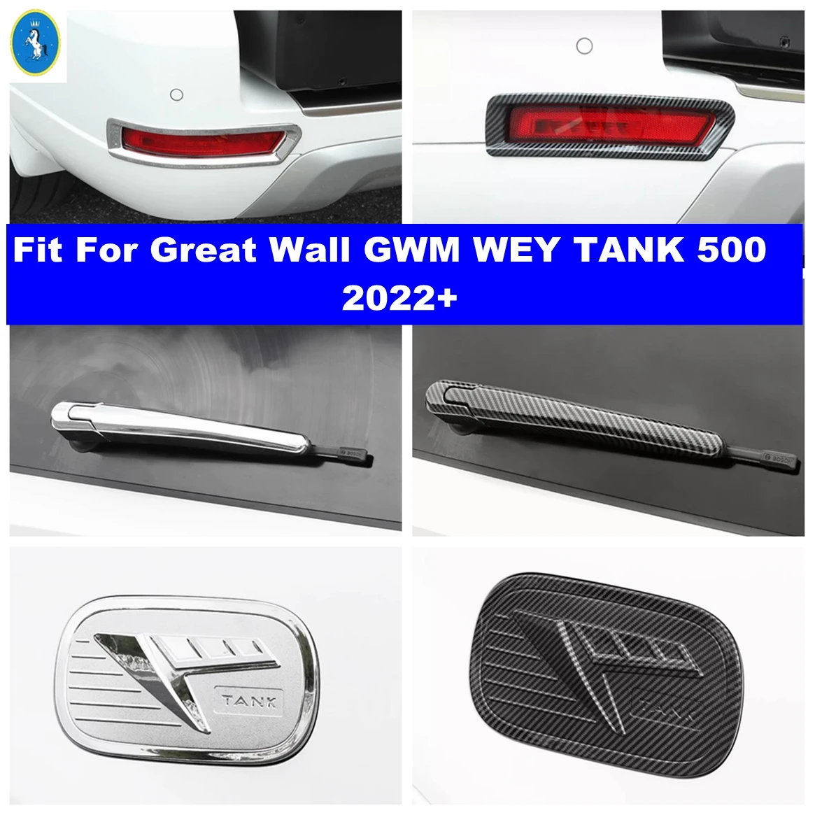 

Car Window Wiper / Rear Fog Light Lamp / Fuel Oil Tank Cap Cover Trim Accessories For Great Wall GWM WEY TANK 500 2022 2023 2024