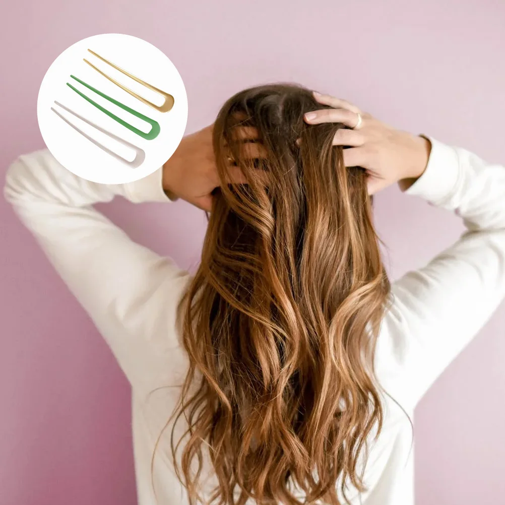 

3Pcs Simple Frosted U-Shaped Hairpins Colorful Alloy Hair Clips Party Daily Hair Ornament Fashion Headwear U Hairpins