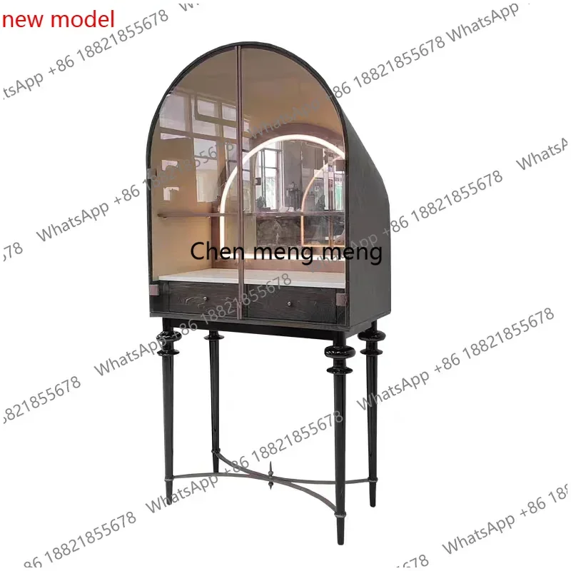 N138Retro solid wood wine cabinet Minimalist living room storage display cabinet Advanced sense entrance entrance decorative cab