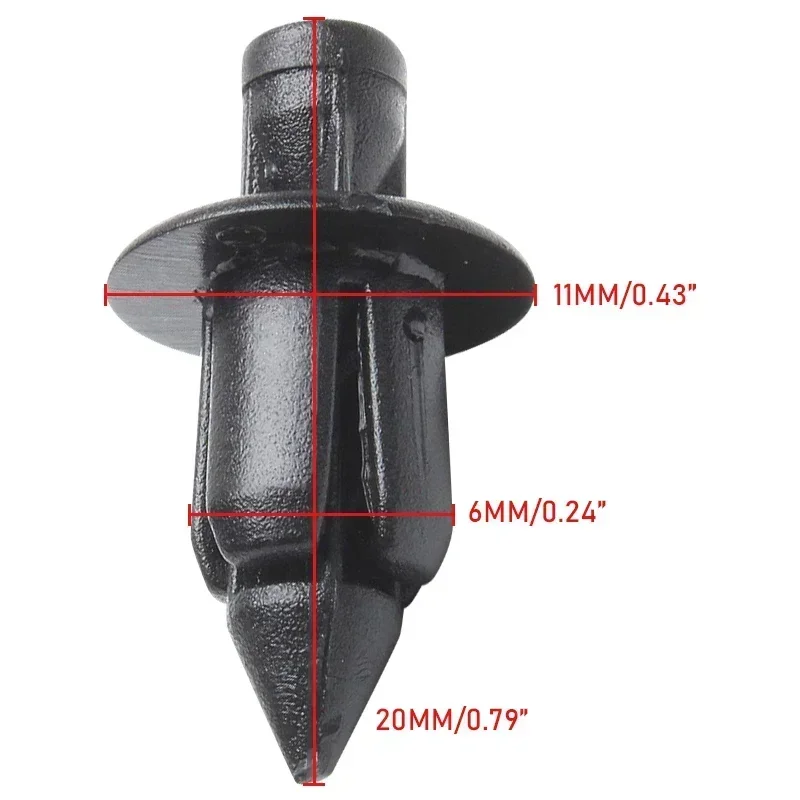 10/20/30PCS 6mm Black Motorcycle Fairing Rivet Clip Fastener For Honda Suzuki Kawasaki Body Panel Trim Parts
