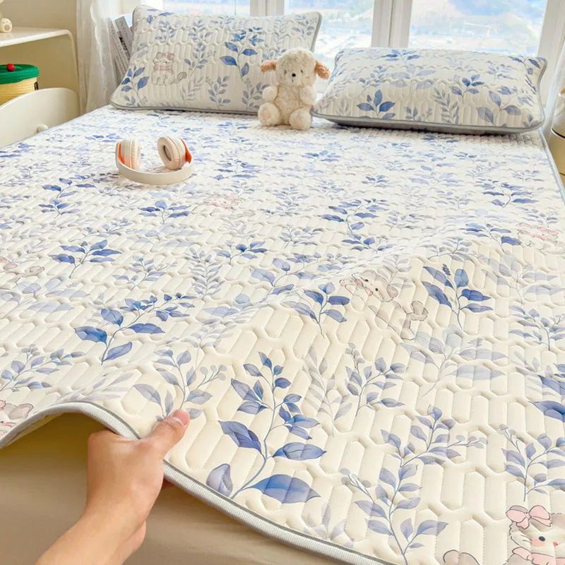 Summer Cartoon Cooling Latex Mat Set Soft Skin-Friendly Sleeping Pad with Pillowcase Class-A Naked Sleep Air Conditioner Cushion