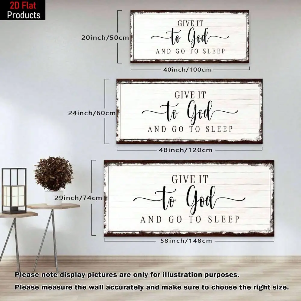 

Flat1 Piece Large Frame Canvas Painting Art Print, Give It To God And Go To Sleep, High Quality Wall Art Printed Poster Can Be