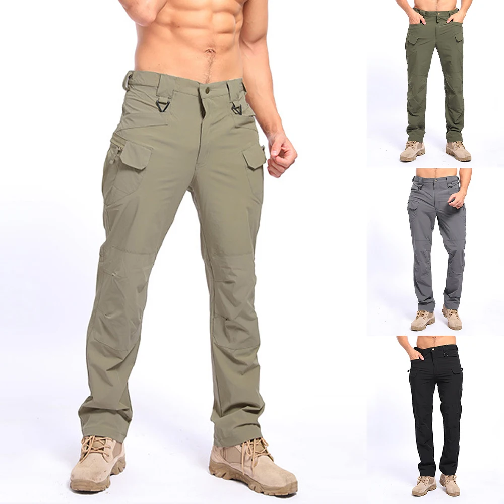 Mens Outdoor Sports Fitness Slim Casual Pants 2024 New Loose Breathable Stretch Solid Color Work Style Straight Pants For Men