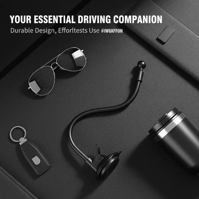 Car Dashboard Cell Phone Holder 360° Rotating Reusable Suction Cup Stable Bracket Fit for All 4-7 Inch Mobile Phones GPS