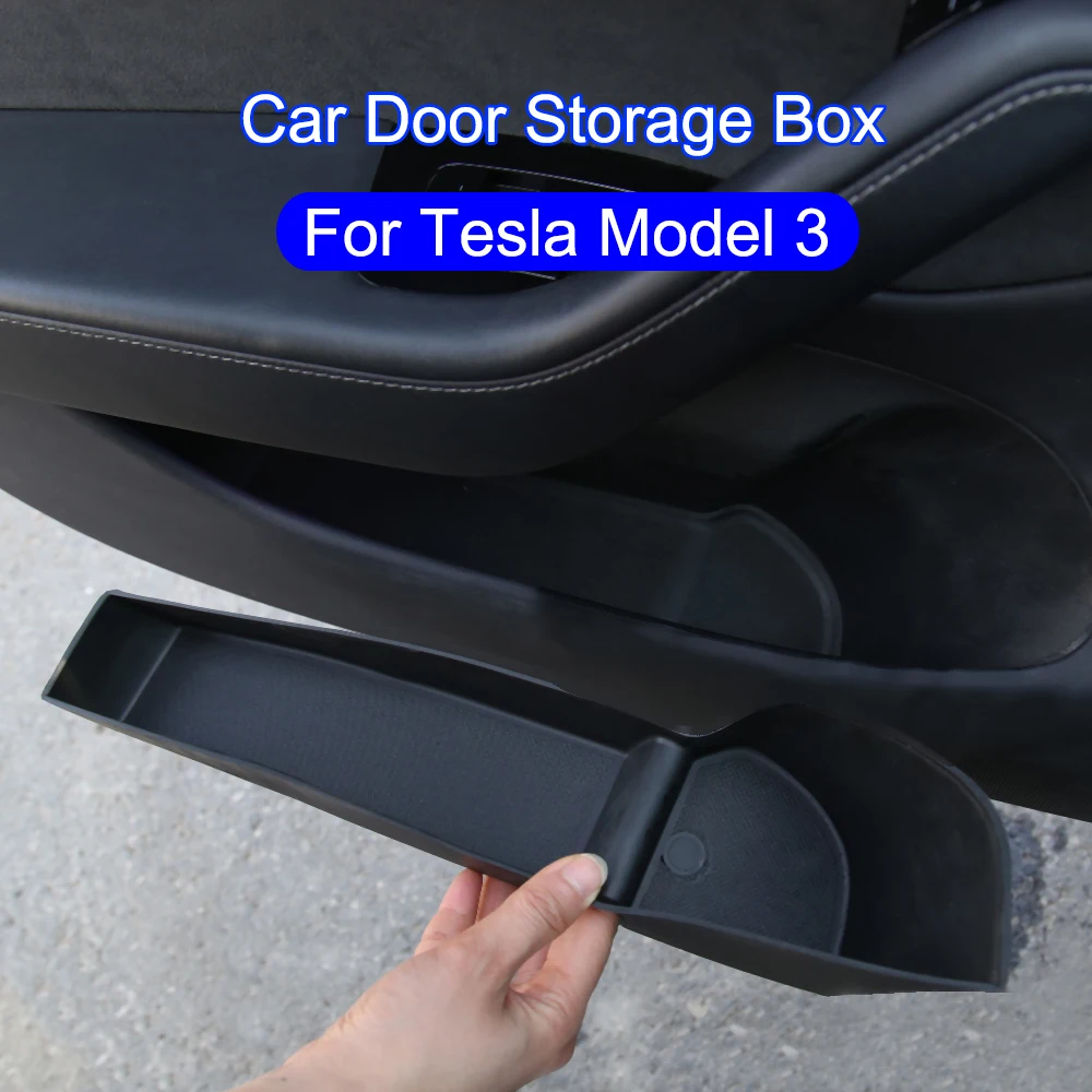 

For Tesla Model 3 4PCS TPE Side Door Box Trays Gate Slot Anti Dirty Waterproof Storage Organizer Accessories