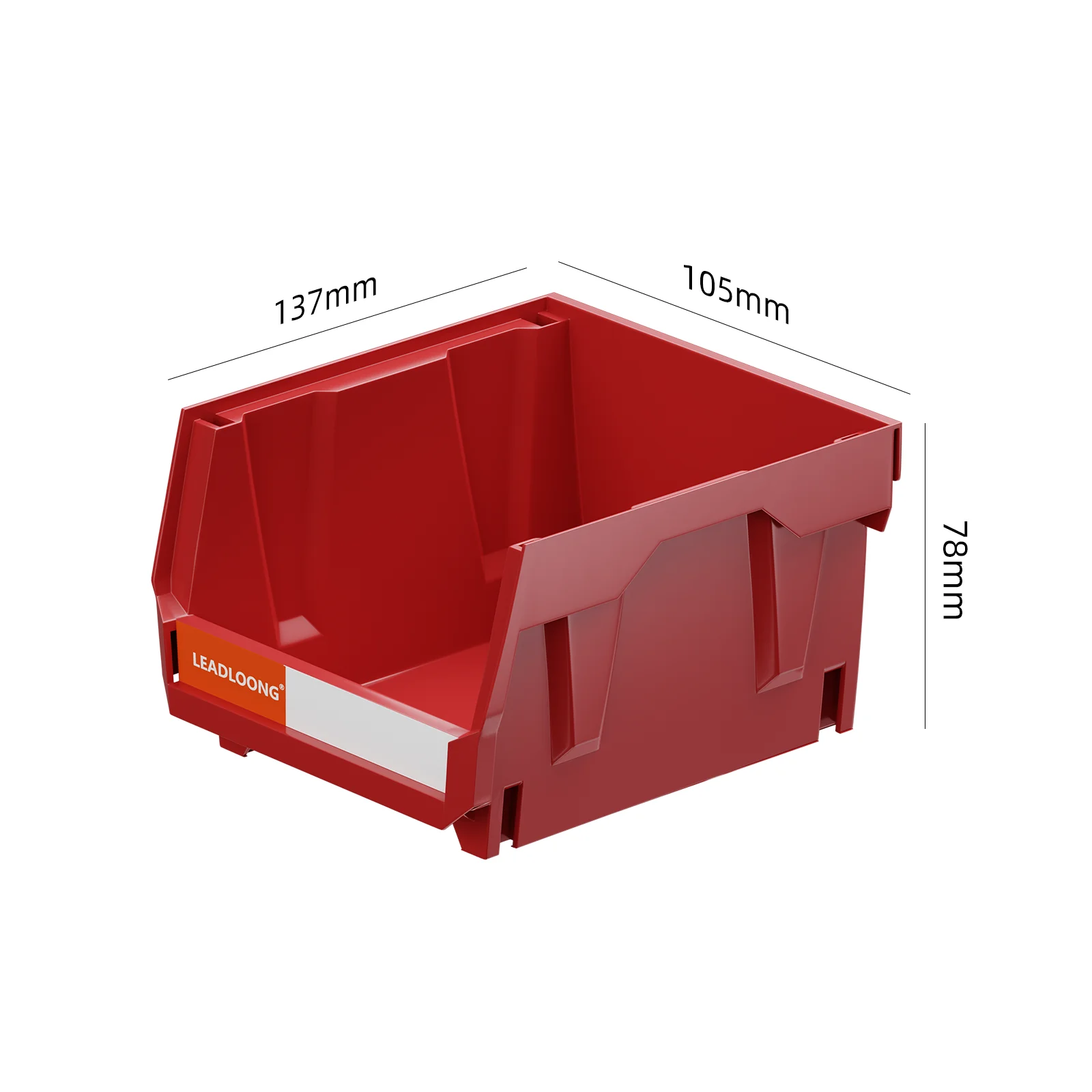 6/24 Pcs Red Stackable Plastic Parts Bins - 5"x4"x3" Garage Tool Storage Containers - Heavy-Duty Organizer Bins for Workshop