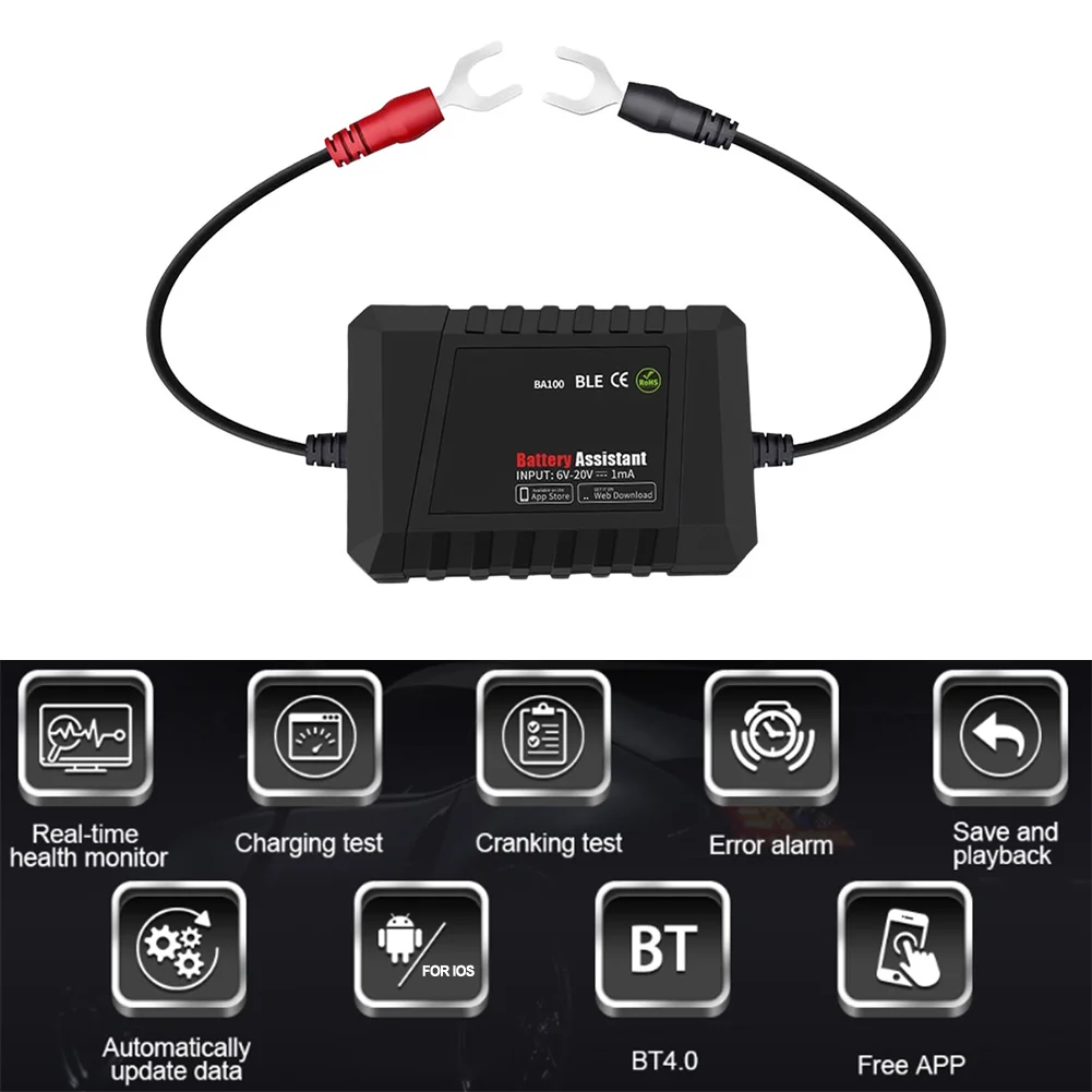 

Wireless 12 V Car Battery Tester BT compatible Real Time Monitoring Device with App for Battery Health and Status
