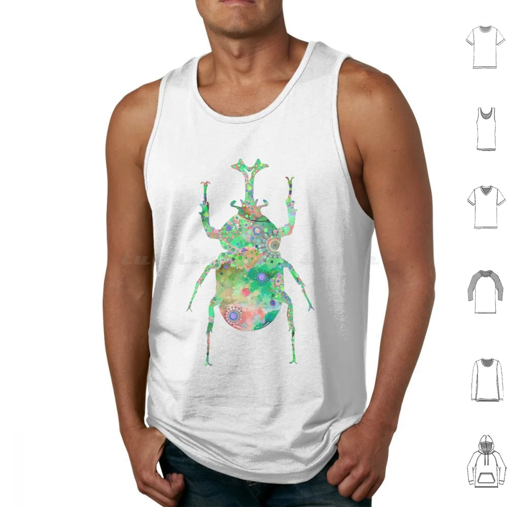Enchanted Beetle Insect Bug Art By Sharon Cummings Tank Tops Print Cotton Beetle Beetles Bug Bugs Insect Insects Dung
