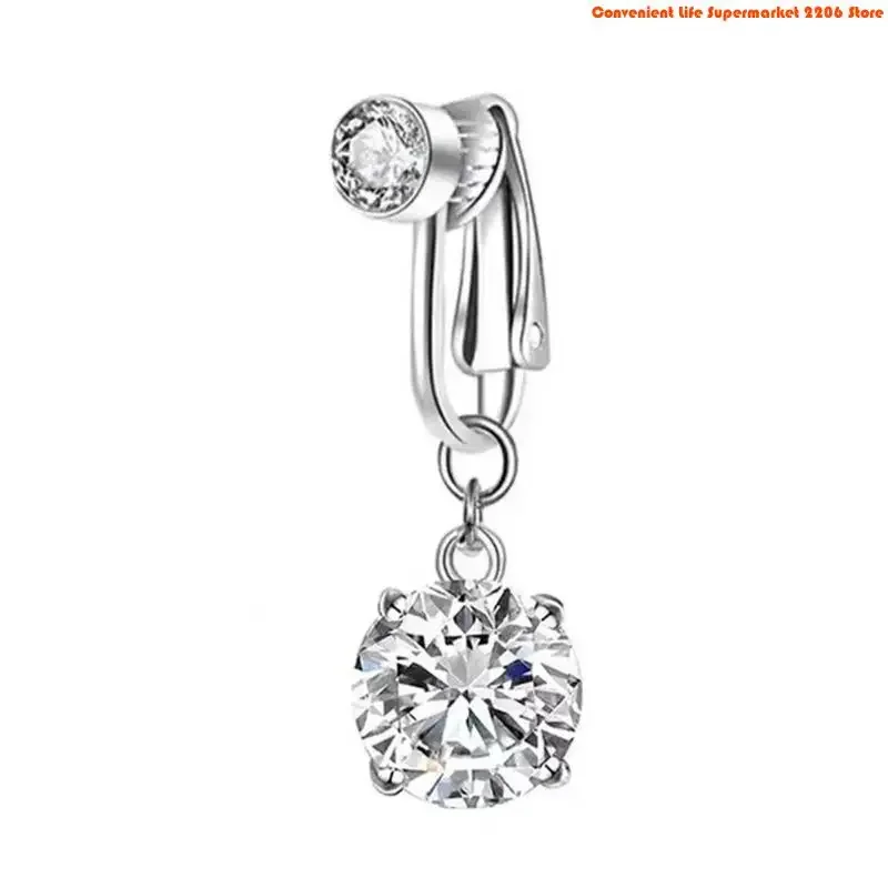 G92D Comfortable No Piercing Copper Belly Clip Easy to Wear Navel Rings Versatile Body Jewelry Accessory for Daily Wear