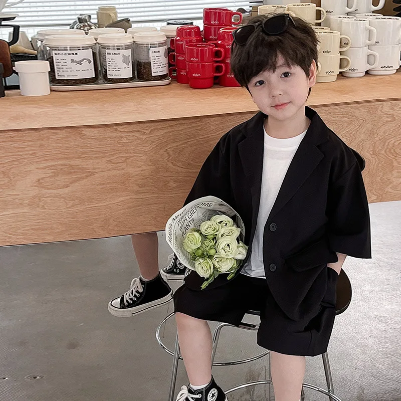 Children's Boys' Spring And Autumn Suit Sets 2026 New Fashionable Children's Summer Clothes Boys' Casual Smart Sportswear