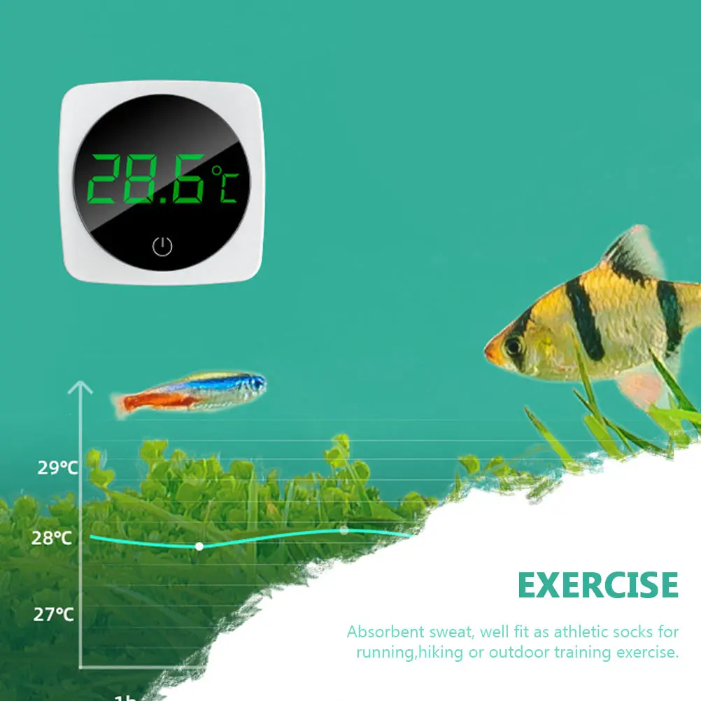 

Water Thermometer 0-60℃ LED Display Fish Tank Aquarium Outer Electronic Temperature Measure Screen Display Thermometer Pet