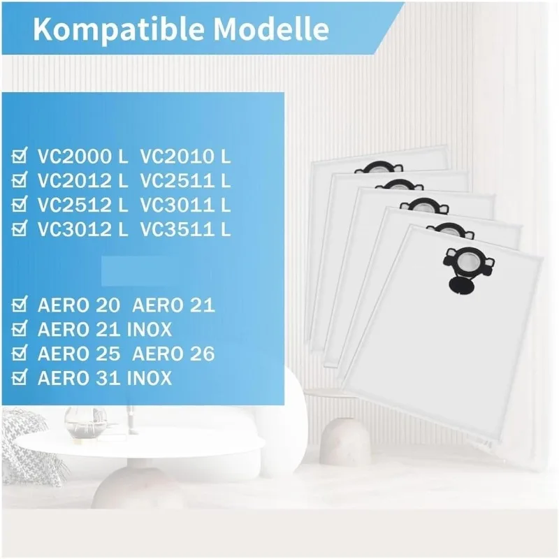 10PCS Non-Woven Dust Bags for Nilfisk Alto Aero20 21 25 26 31 VL200 Vacuum Cleaner Dust Bag High Efficiency Replacement Parts