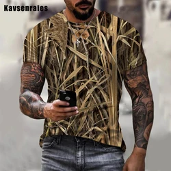 2022 New Camouflage Hunting Reed Grass Printed 3D T-shirt Men Women Outdoor Summer Casual O-Neck Short Sleeve Oversized Tops