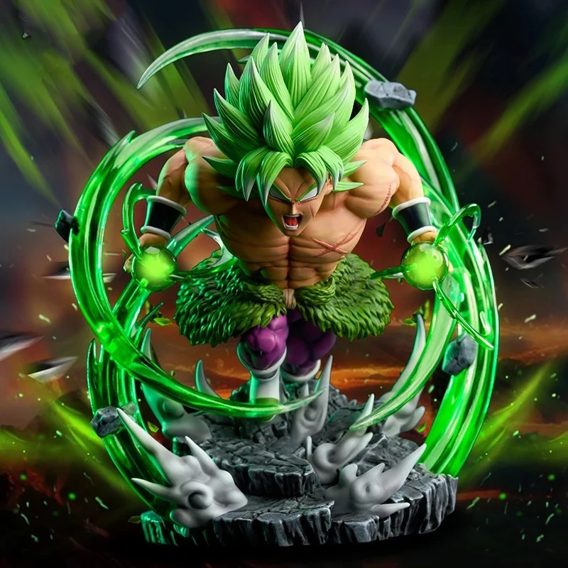 

Bandai seven dragon ball anime movie battle state sprint Broly movable doll PVC series 16cm with base collection model toy gift