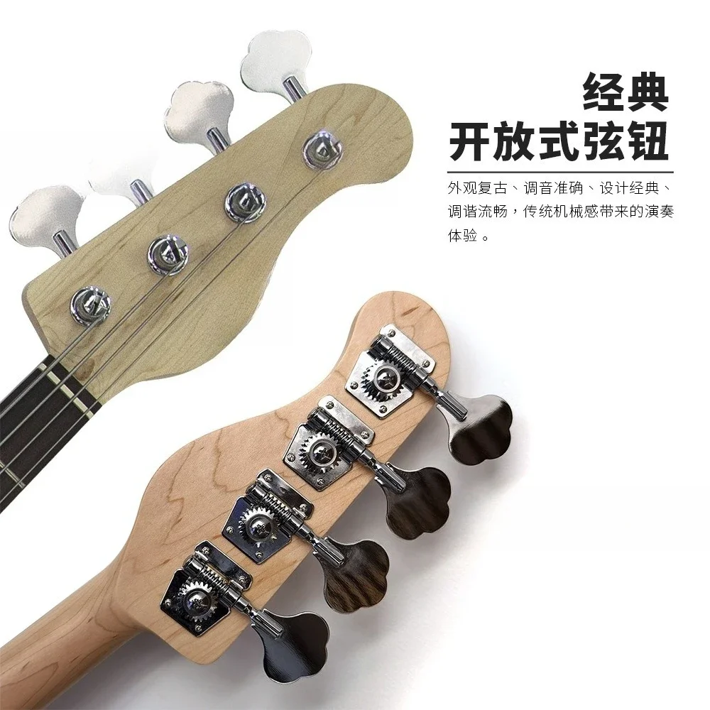 Adult bass, mahogany core poplar matte electric bass musical instrument, beginner entry-level high-value wooden bass