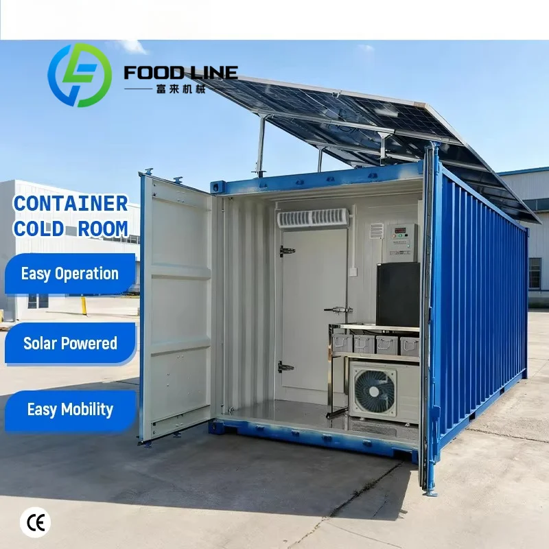 Industrial Solar Container Cold Room 20ft Renewable Solar Energy Greatly Reduces Carbon Footprint For Bulk Fresh Juice Low-Temp