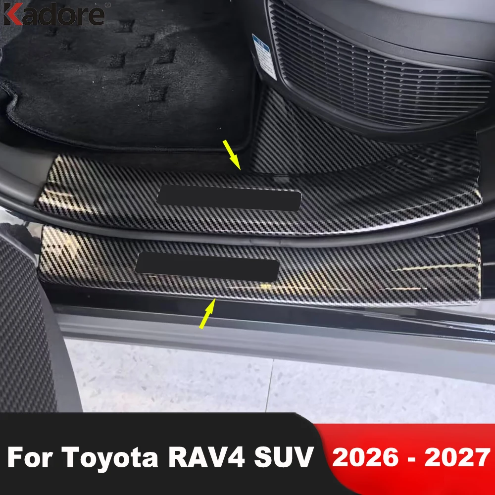 

Door Sill Pedal Plate Cover Trim For Toyota RAV4 RAV 4 SUV 2026 2027 Steel Car Door Entry Scuff Protective Guard Pad Accessories