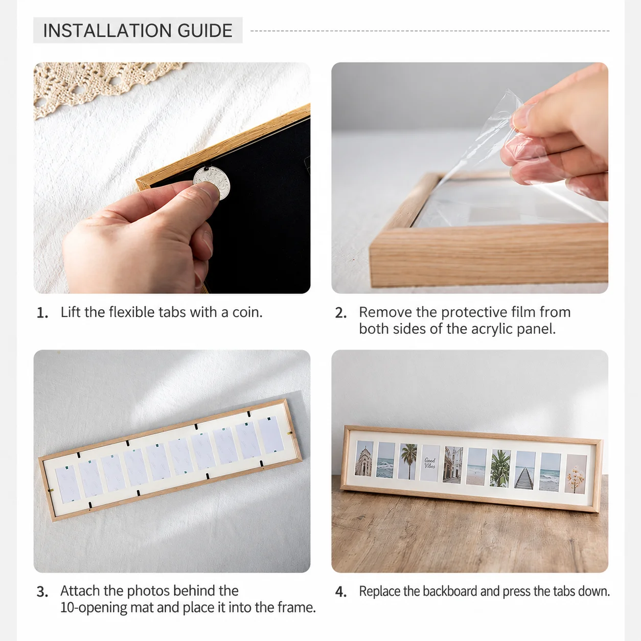 10-Square Mini Photo Frame Setting for Specimen Decoration