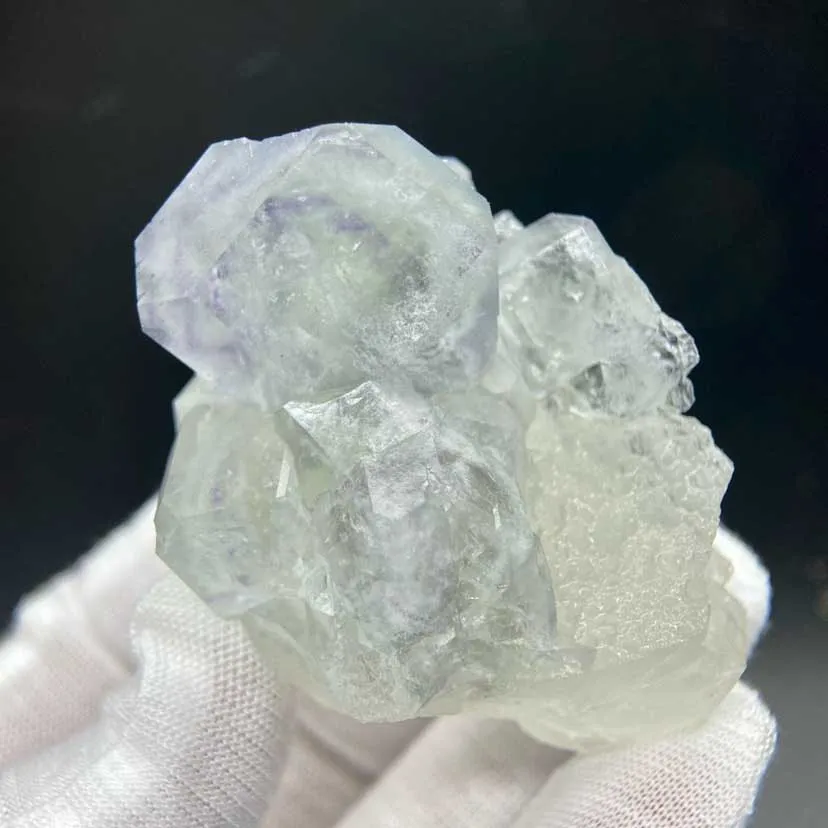 Zhejiang purple-cored green fluorite, ultra-transparent fluorite, quartz, natural mineral crystal, raw ore specimen, ornamental