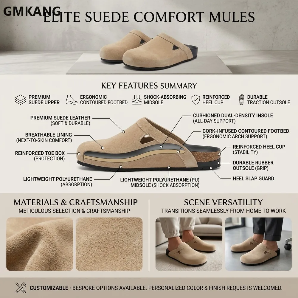 Women Leather Color Block Mules Fuzzy Lined Warm Winter Flat Slipper Slides Comfort Casual Indoor Outdoor Shoes