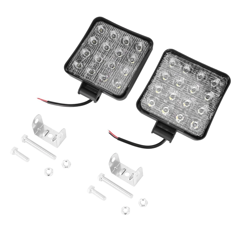 8 Pcs 48W 6000K LED Spot Beam Square Work Lights Lamp Tractor SUV Truck 4WD 12V 24V