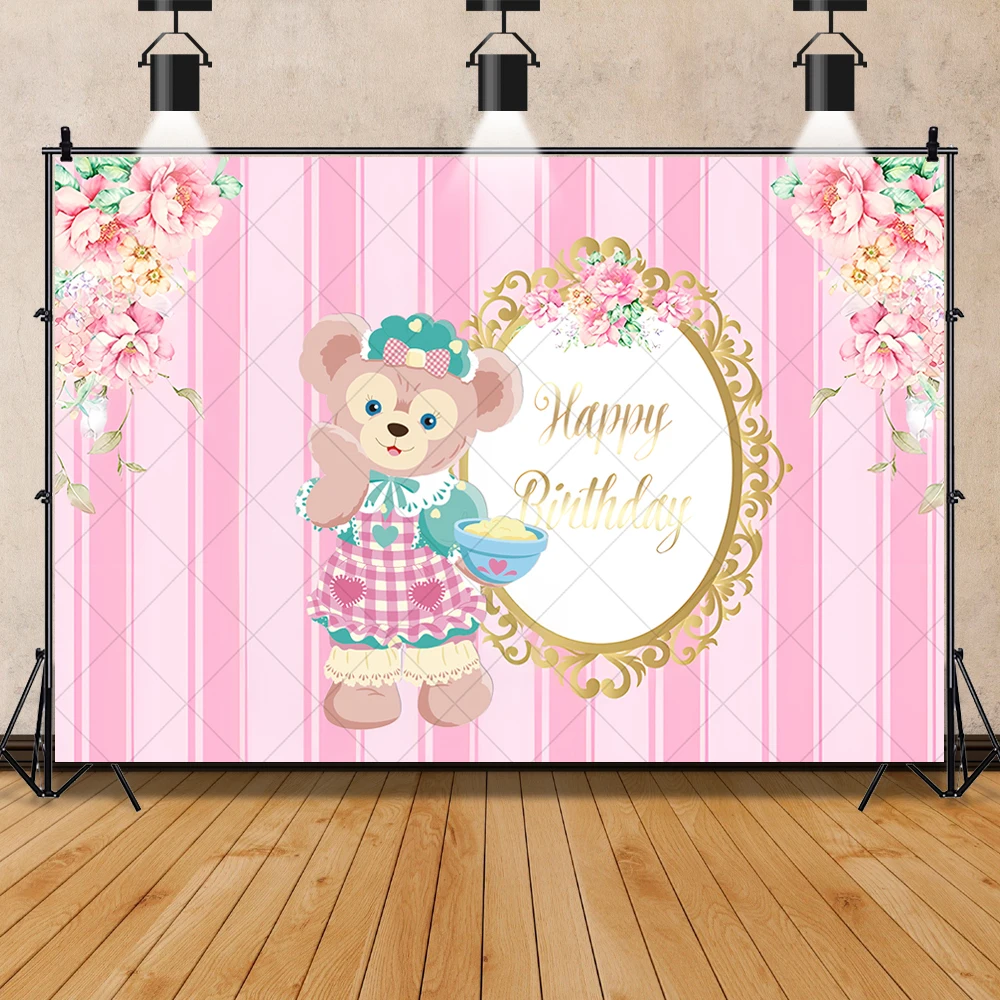 Disney Paradise Linna Bell Cartoon Kid Girl Birthday Party Banner Backdrop Custom Child Room Photography Poster Decor Background