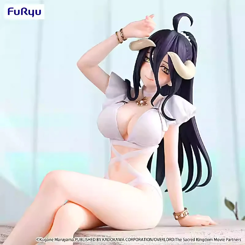 Original Furyu Overlord Noodle Stopper Albedo Swimming Suit 16cm Pvc Action Figurine Anime Girl Model Statue Doll Toy Gift