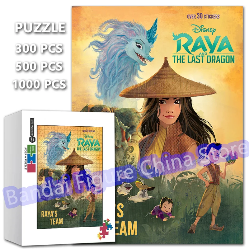 

Пазлы Disney, 108/200/300/500/1000 шт., Рая и последний дракон, головоломка с мультяшным принтом, семейные игры, детские игрушки, подарки