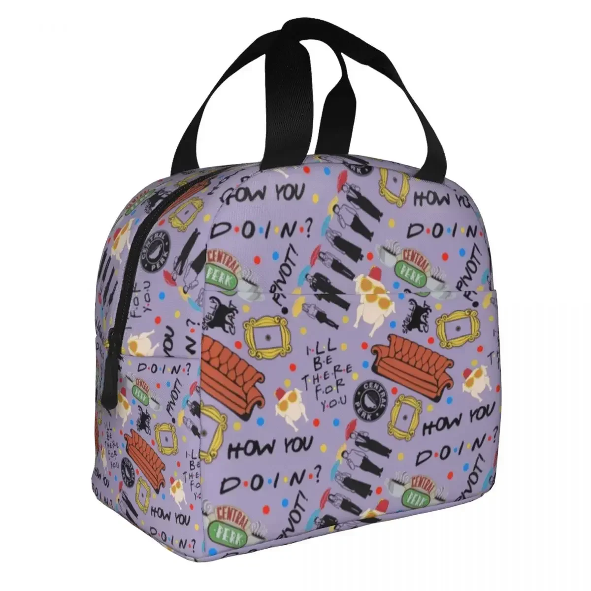 Custom Bag Custom Custom Friends Classic TV Show Insulated Lunch Tote Bag For Women Resuable Cooler Thermal Food Lunch Box Work
