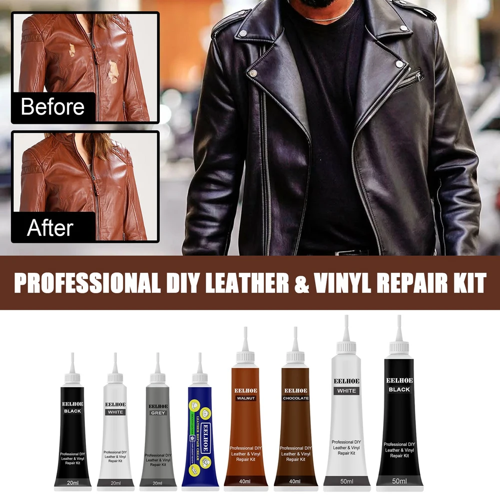 Car Seat Leather Refurbish Cream Restore Lustre Leather Repair Gel 20ML/40ML/50ML Sofa Leather Colour Repair Cream for Car Seat