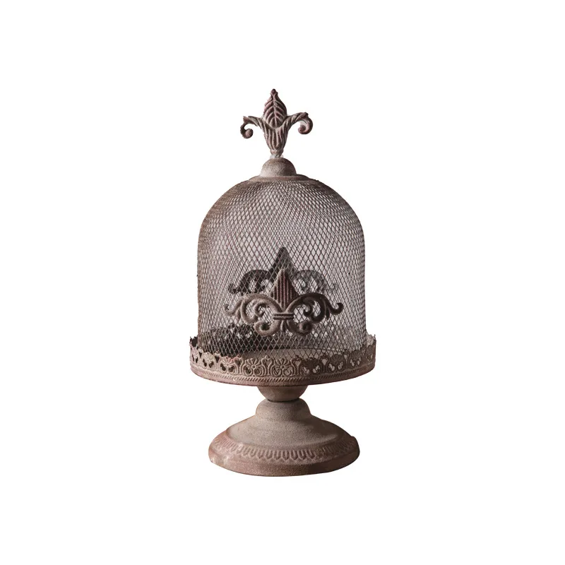 wrought iron industrial wind candle holder bedroom decoration handicrafts retro birdcage candle holder photography props