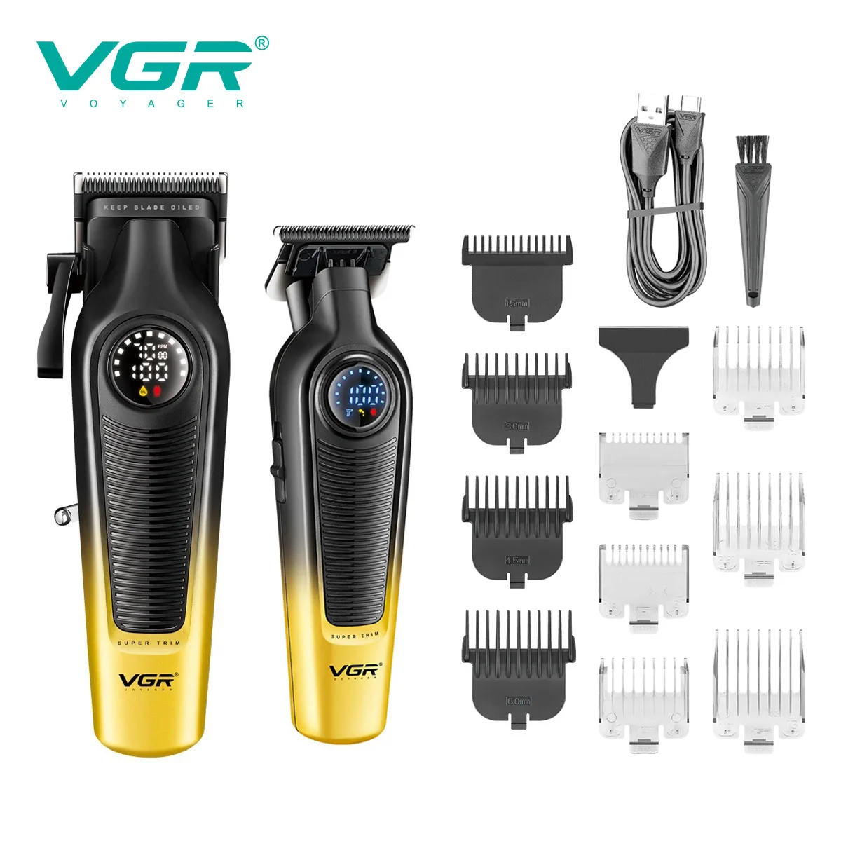 

VGR Hair Clipper Professional Hair Cutting Machine Barber Clipper Cordless Trimmer for Men Clippers and Trimmers Set V-196 V-996