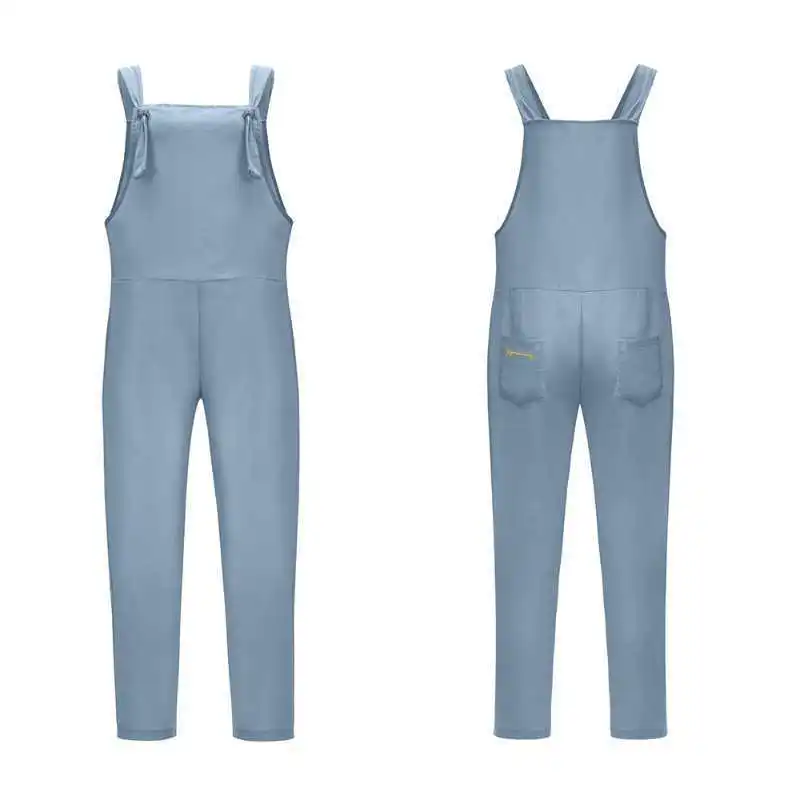 Verão feminino sexy casual macacão calças compridas cintura alta rua sle tecido fino ket detalhe nove-tenças comprimento