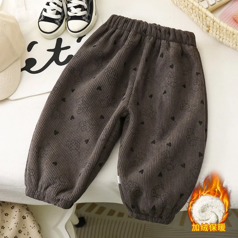 Bellbell Winterhose für Jungen, 2–10 Jahre, Kinderhose mit Blumenmuster, aus Fleece, locker geschnitten, mit elastischem Bund, für Kleinkinder und Babys. – Detail 2