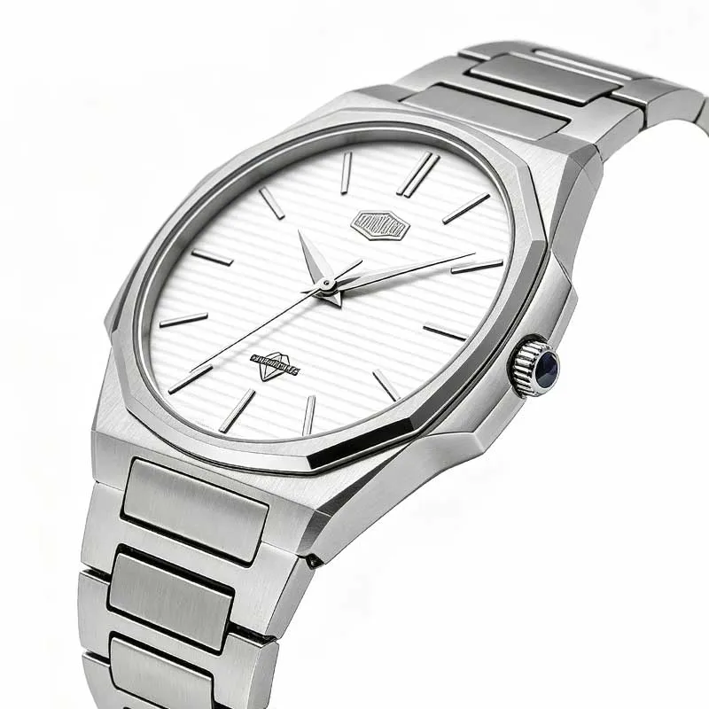 HEROFORCE Brand Watch Luxury Men Watches 8MM Thick Simple Waterproof Watch Men Stainless Steel Quartz Business Male Clock Reloj